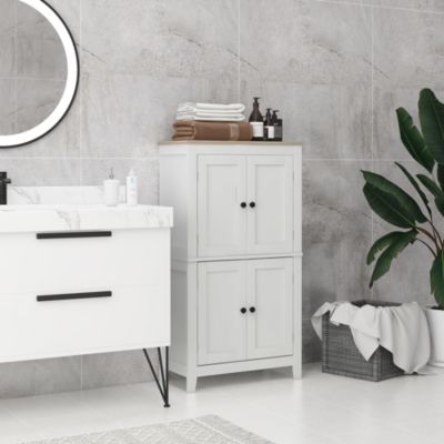 Bathroom Floor Cabinet with Adjustable Shelves and Doors