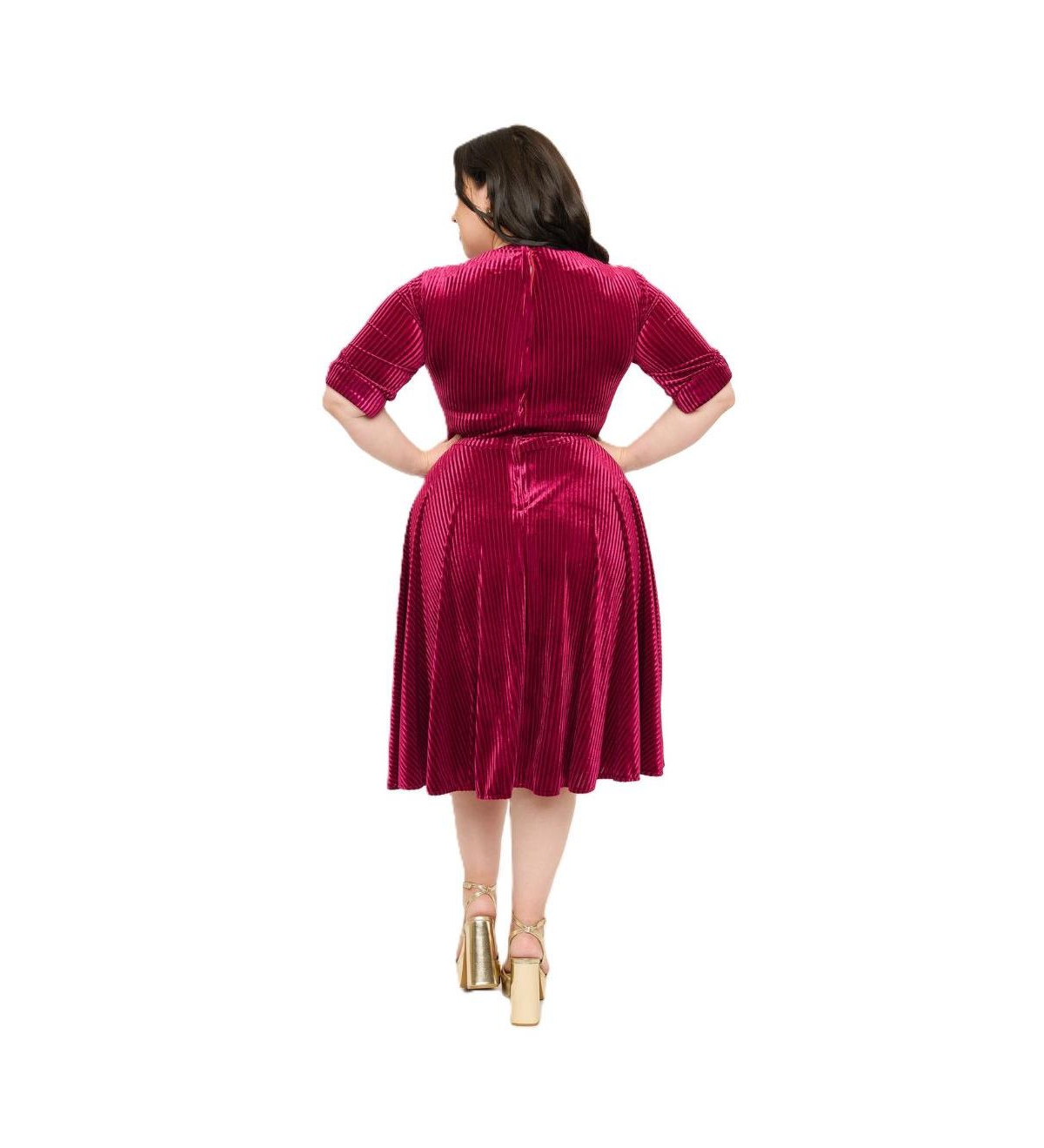 Unique Vintage Plus Size Half Sleeve Surplice Delores Swing Dress