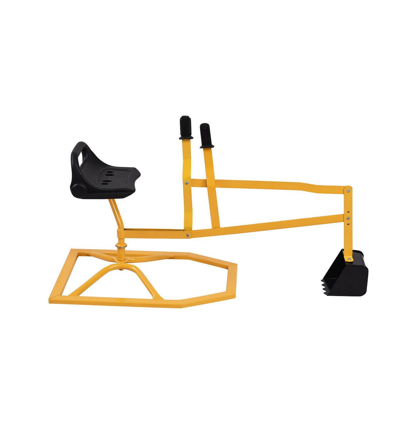 Детская игрушка Costway Heavy-Duty Steel 360-Degree Rotatable Seat Ride-On Sand Excavator, Ages 4+, цвет: Жёлтый — фото 5