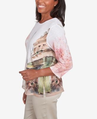 Women's Coming Up Roses Paris Scenic Crew Neck Top