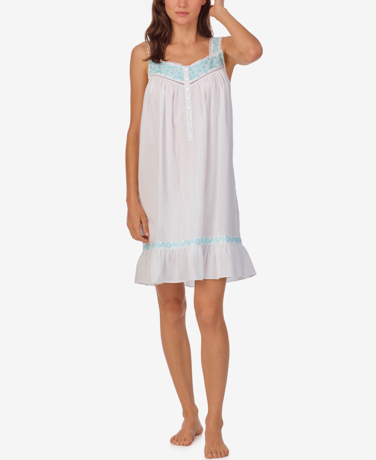 Women's Sleeveless Short Gown - White