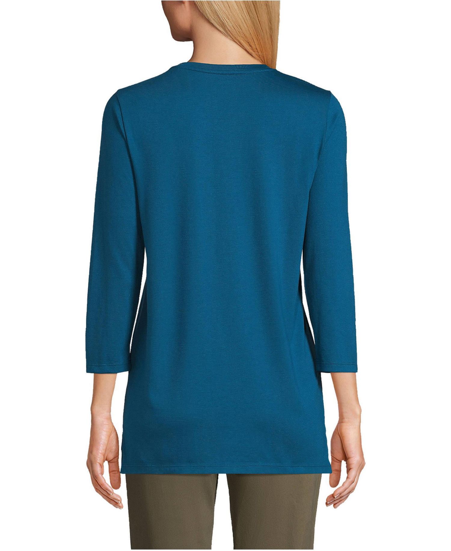 Women's 3/4 Sleeve Cotton Supima Tunic Top