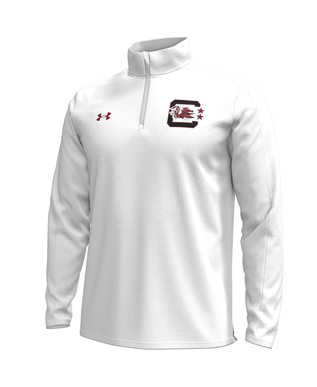 Under Armour Men'sSouth Carolina Gamecocks Throwback Quarter-Zip Pullover Top - White
