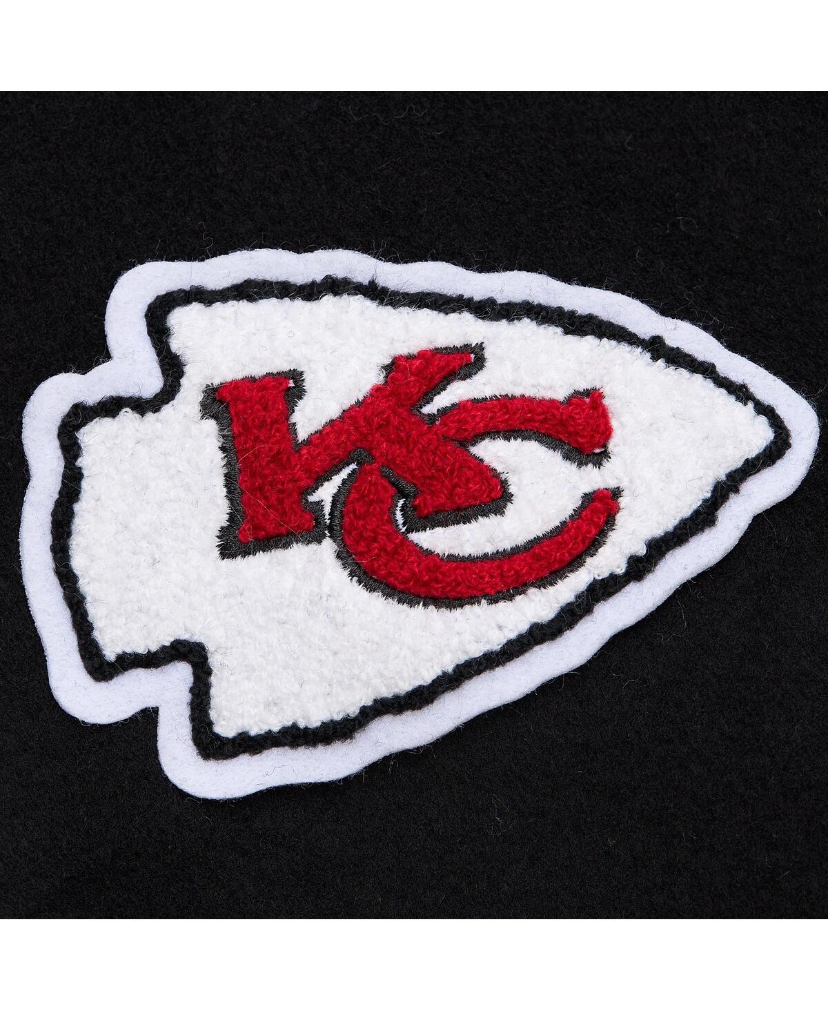 Mitchell & Ness Men's Black Kansas City Chiefs Blackout Collection Vintage Logo Full-Snap Varsity Jacket