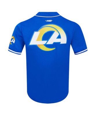 Men's Puka Nacua Royal Los Angeles Rams Mesh Button-Up Baseball Jersey