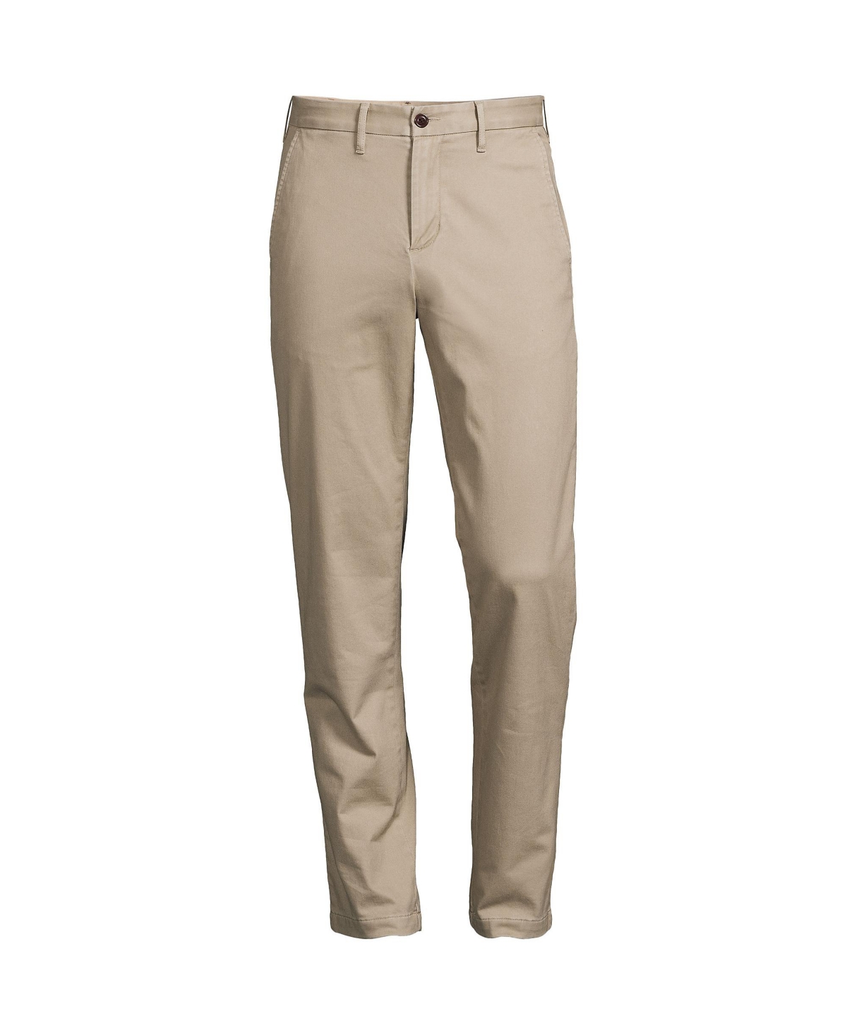 Lands' End Men's Comfort Waist Stretch Flannel Lined Knockabout Chino Pants -rich red highland plaid