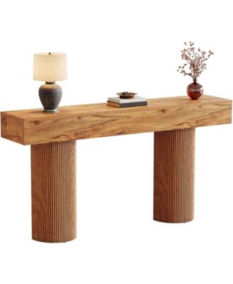 Farmhouse Console Table, 63-Inch Long Wooden Entryway Table Behind The Couch, Modern Narrow Entrance Foyer Accent Table Sofa Table