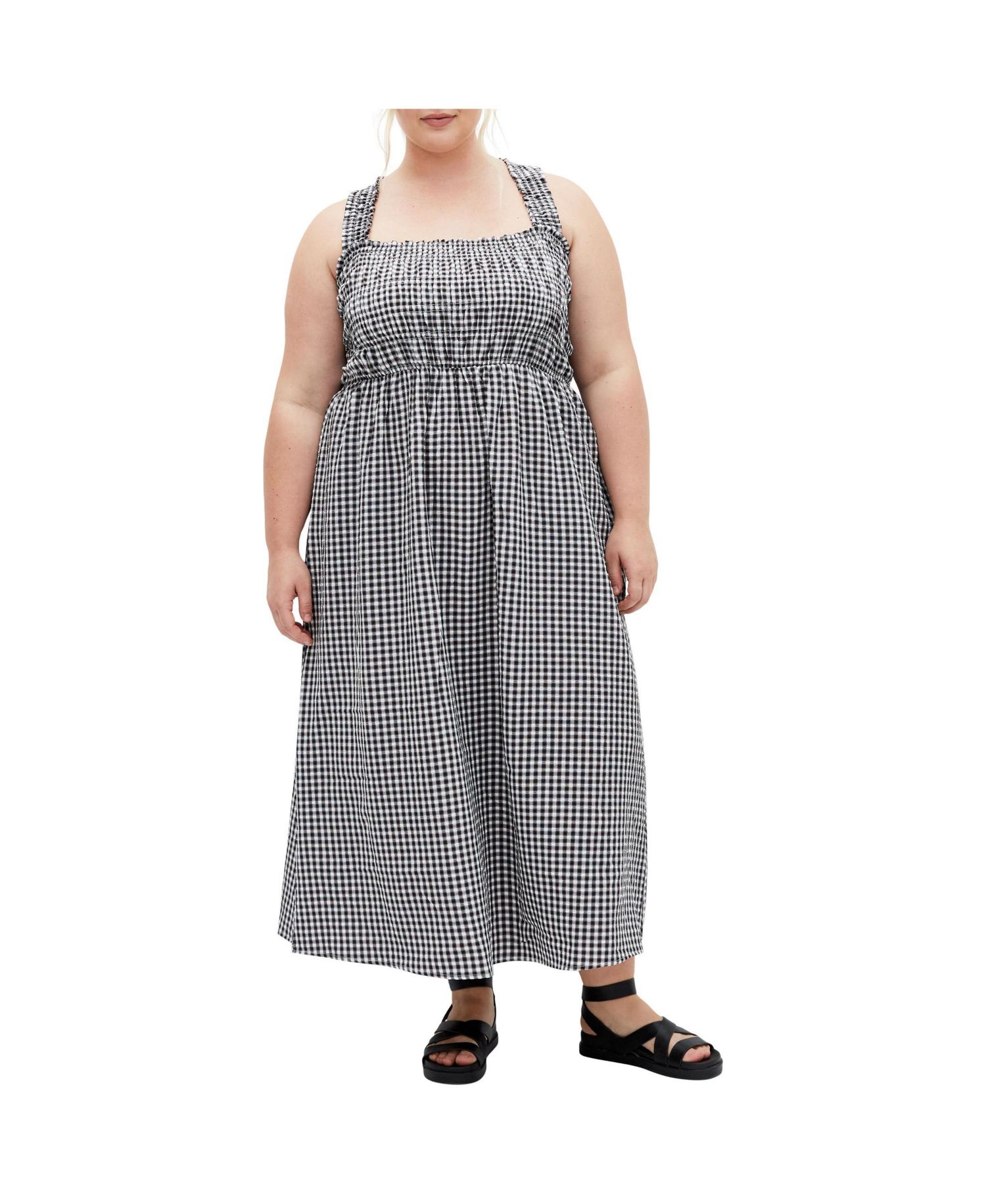 Women's Cute Gingham Maxi Dress