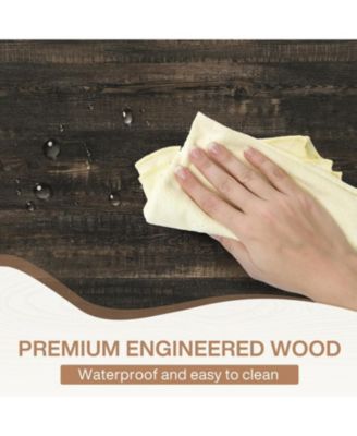 Farmhouse Dining Table for 6, 70.8" Rectangular Wood Table with Heavy Duty Metal Legs for Kitchen or Dining Room