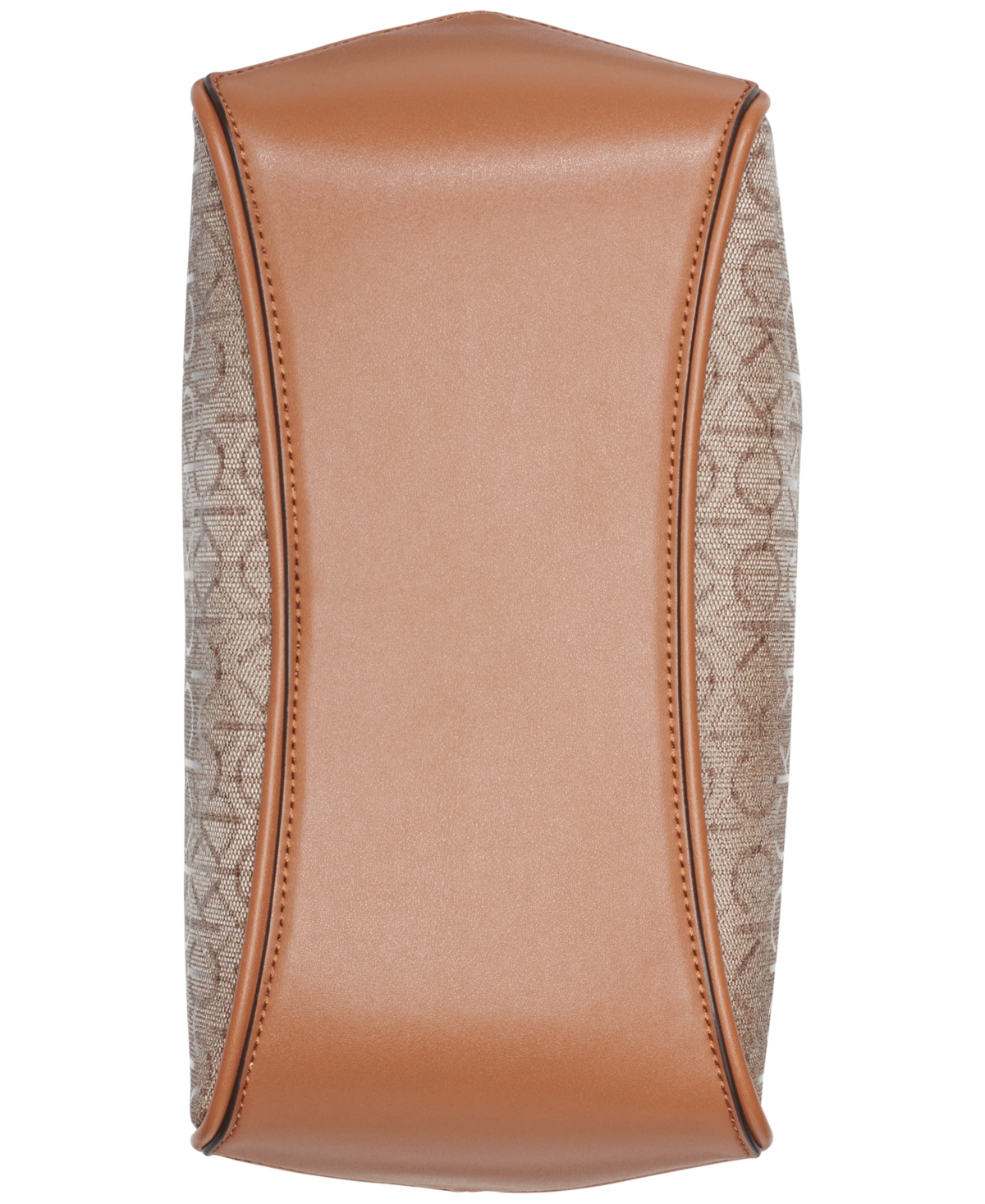 Calvin Klein Audrey Signature Convertible Satchel In Almond Taupe,caramel