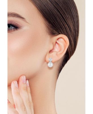 Gold Plated Pearl Stud Earrings