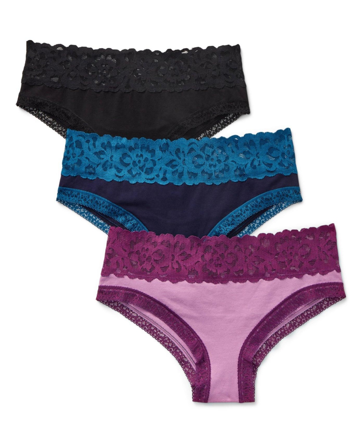 Plus Size Mackenna Cheeky Panty Pack of 3 - Black