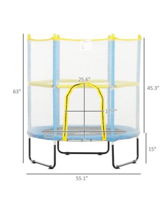 4.6FT Trampoline for Kids with Safety Enclosure Net, Light