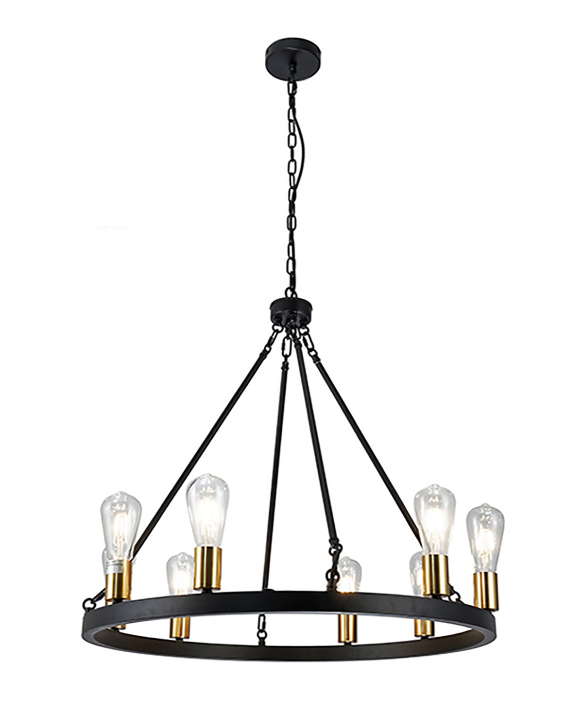 Home Accessories 27.6" Daryu 8-light Indoor Chandelier With Light Kit In Black