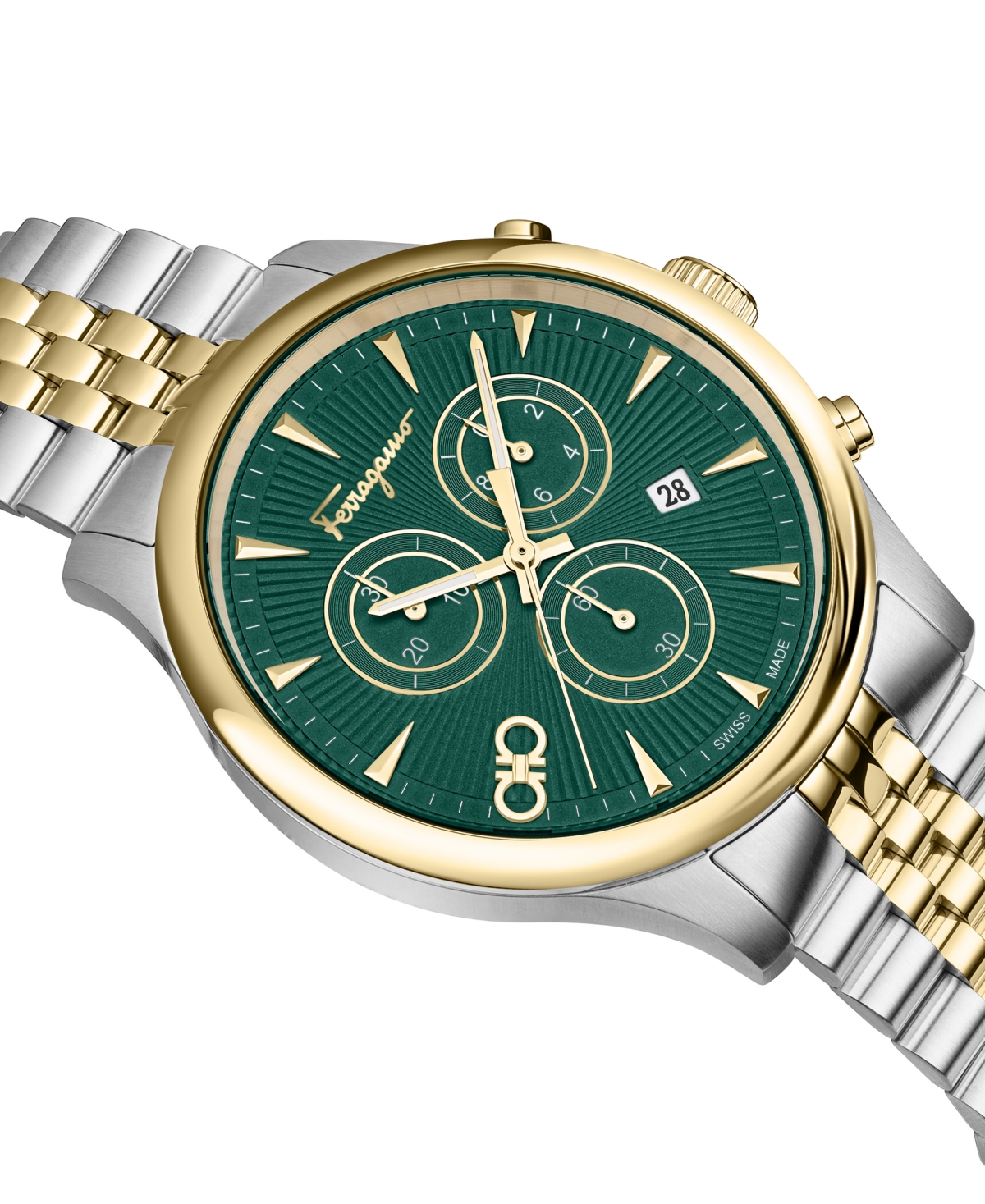 Ferragamo Men's Swiss Chronograph Duo Two-tone Stainless Steel Bracelet Watch 42mm In Two Tone