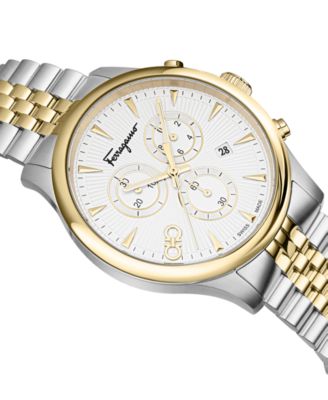 Men's Swiss Chronograph Duo Two-Tone Stainless Steel Bracelet Watch 42mm