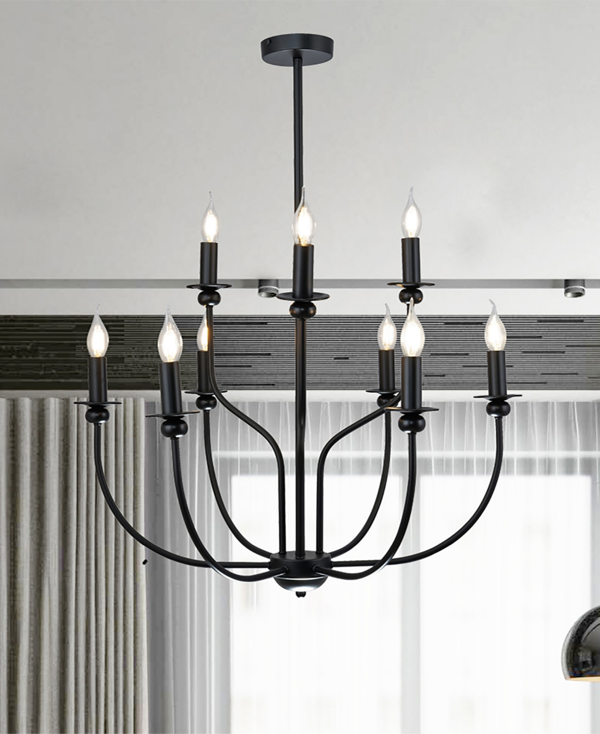 Home Accessories 6" Ayada 9-light Indoor Chandelier With Light Kit In Matte Black