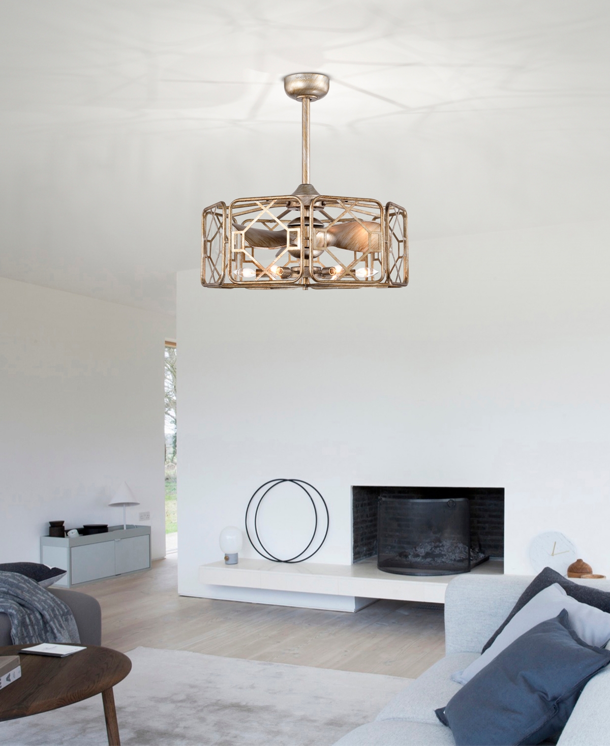 Home Accessories 23.2" Bairre 6-light Indoor Ceiling Fan With Light Kit And Remote In Gold Brushed
