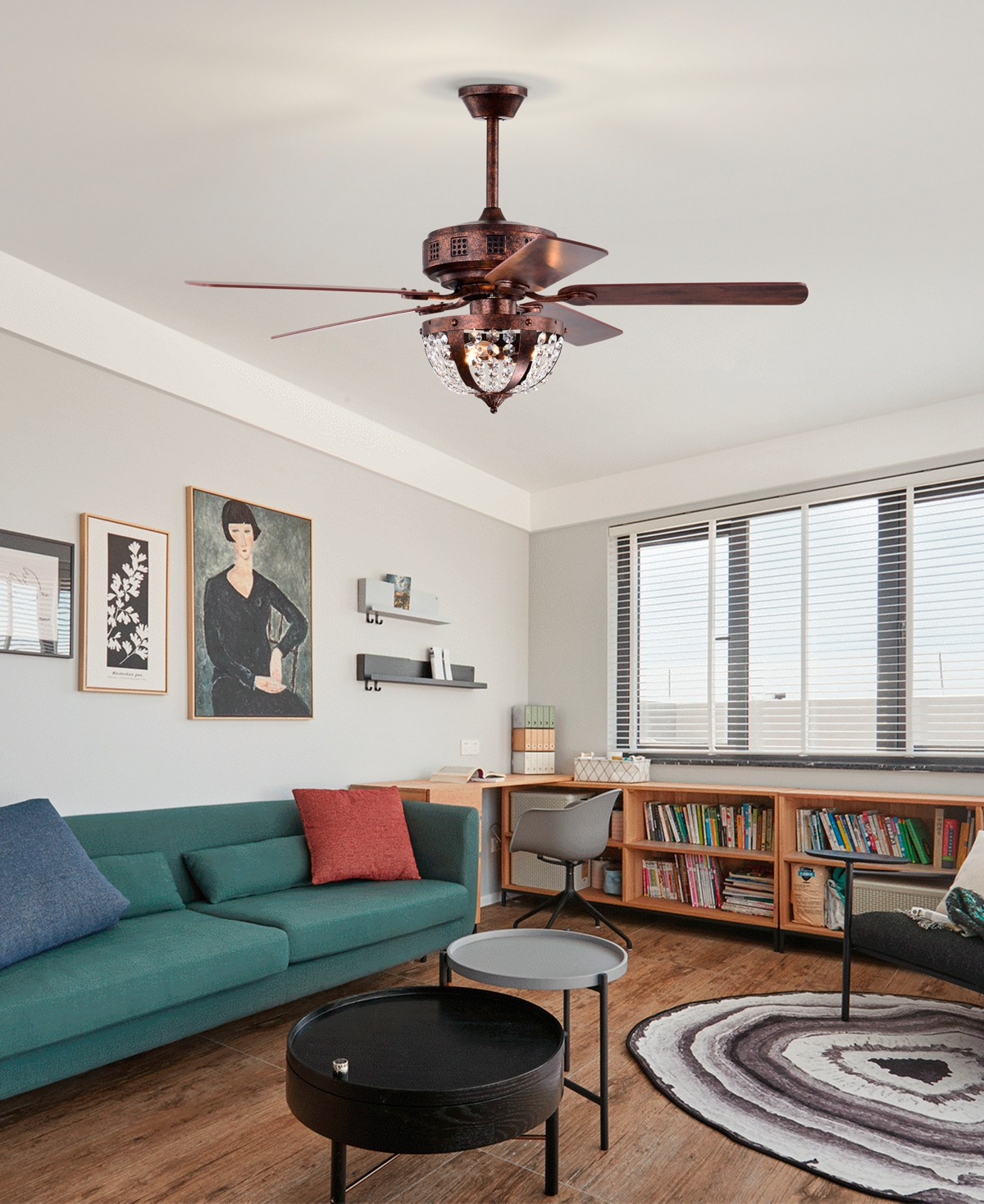 Home Accessories 52" Chandler 3-light Indoor Ceiling Fan With Light Kit And Remote In Antique Copper
