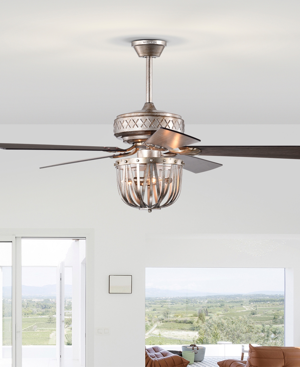Home Accessories 52" Emani 3-light Indoor Ceiling Fan With Light Kit And Remote In Antique Silver