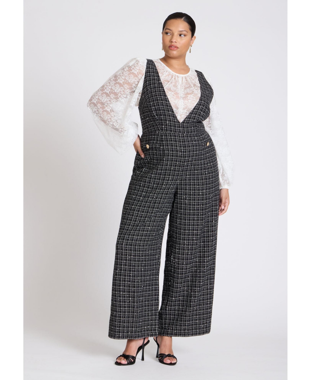 Eloquii Plus Size Tweed Jumpsuit