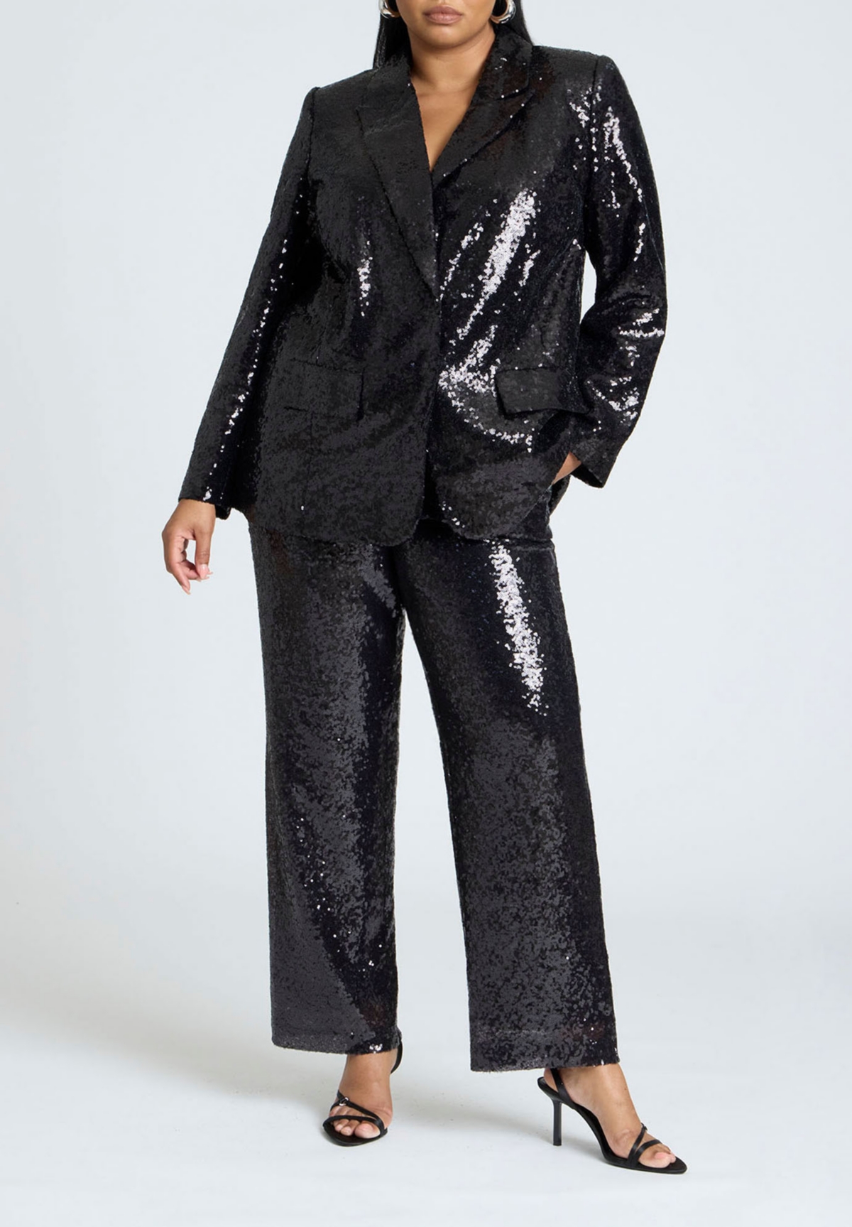 Eloquii Plus Size Boxy Sequin Blazer