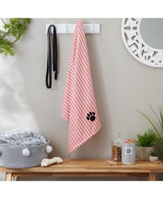 Microfiber Stripe Paw Pet Towel 41x23.5-inch