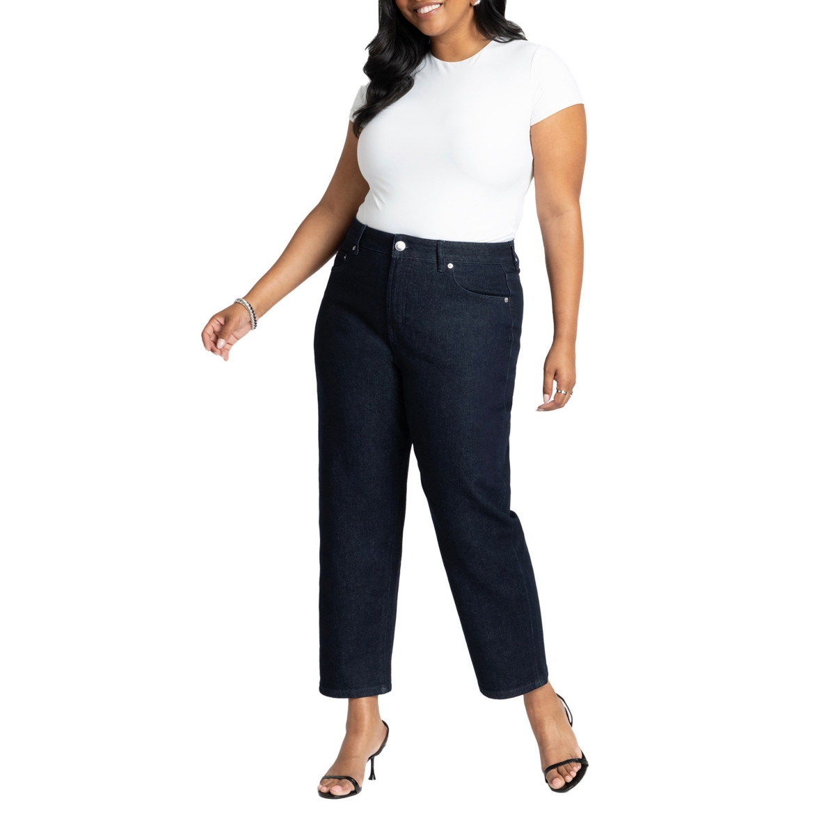 Eloquii Plus Size The Naomi Comfort Stretch Straight Leg Jean Crop