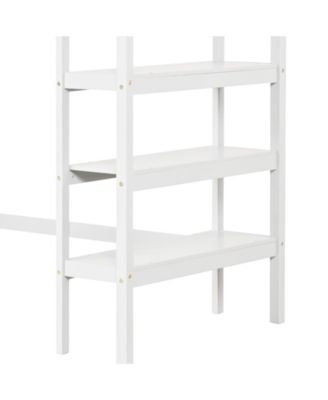 Twin Size Loft Bed with Desk and Bookshelves for Kids and Teens