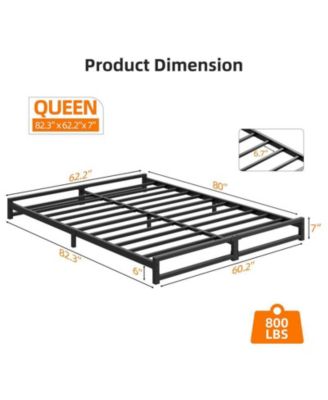 6 Inch Queen Bed, Metal Platform Bed Frame with Steel Slats Support, Mattress Foundation, Easy Assembly, No Box Spring Needed