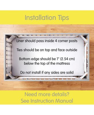 Breathable Mesh Liner for Mini Cribs, Deluxe 4mm Mesh