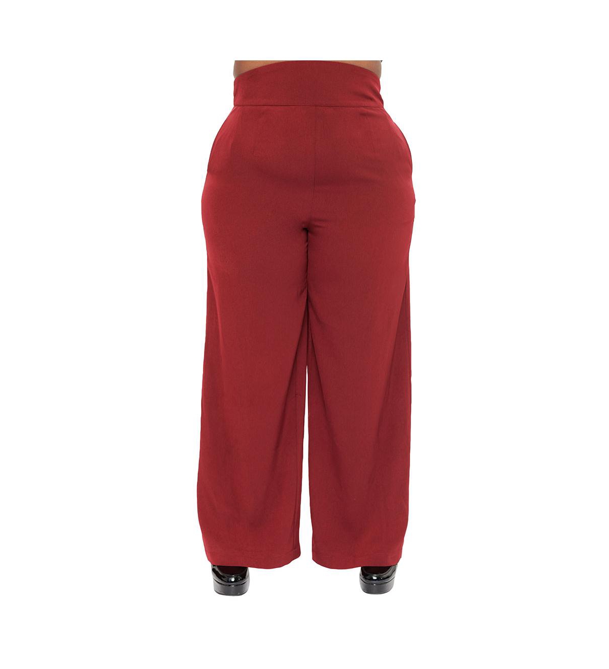 Unique Vintage Plus Size High Waistband Wide Leg Pants
