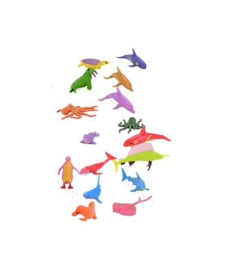 Nature Tube Bright Aquatic Figurines, 16 Pieces