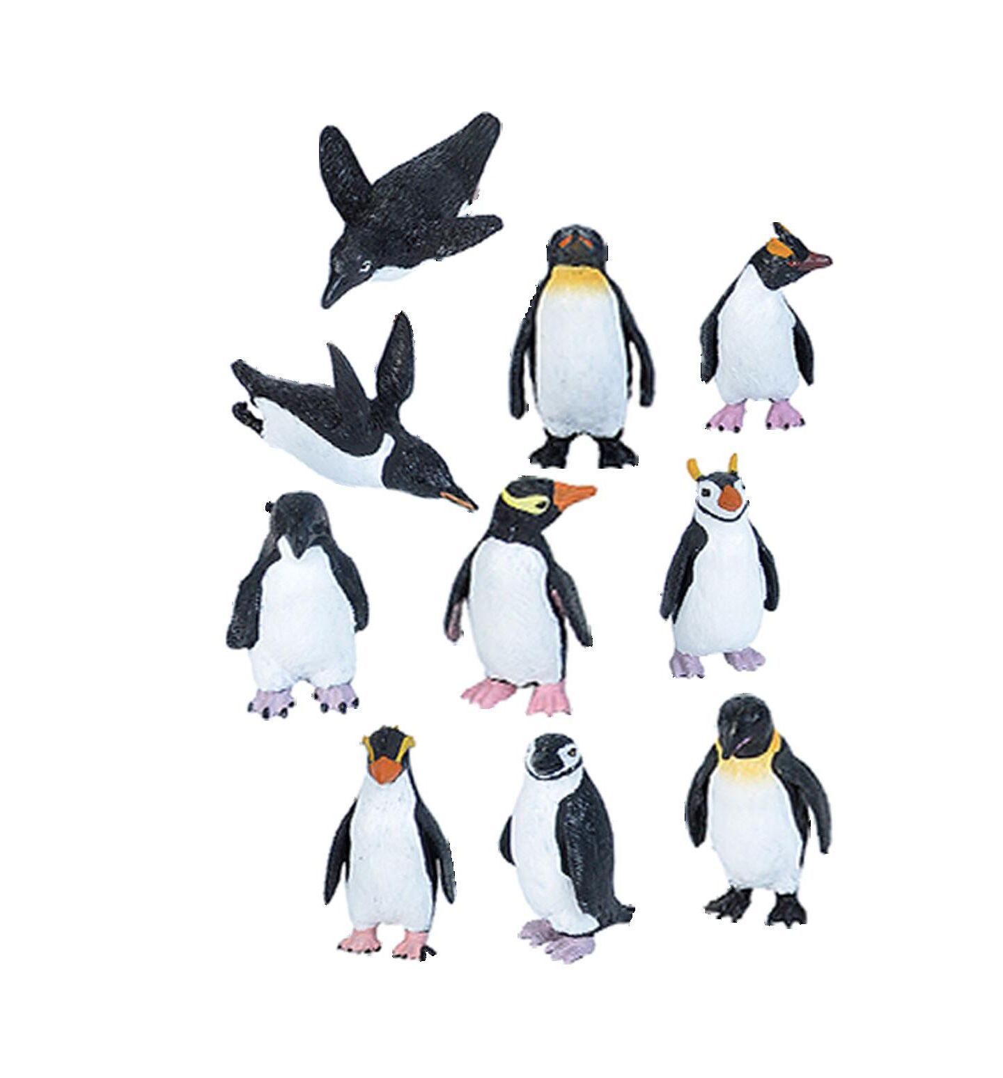 Детские фигурки Wild Republic Nature Tube Penguin Hand-Painted Figurines, 10-Piece, Ages 3+ — фото 2