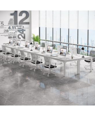 78.74-Inch Conference Table Set of 6, 19FT Conference Room Table, Large Rectangle Meeting Seminar Table Set for 16-22 Person, Long Business Tables