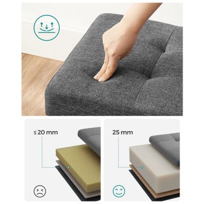 Storage Ottoman Bench with Wooden Feet for Bedroom, Entryway, or Living Room