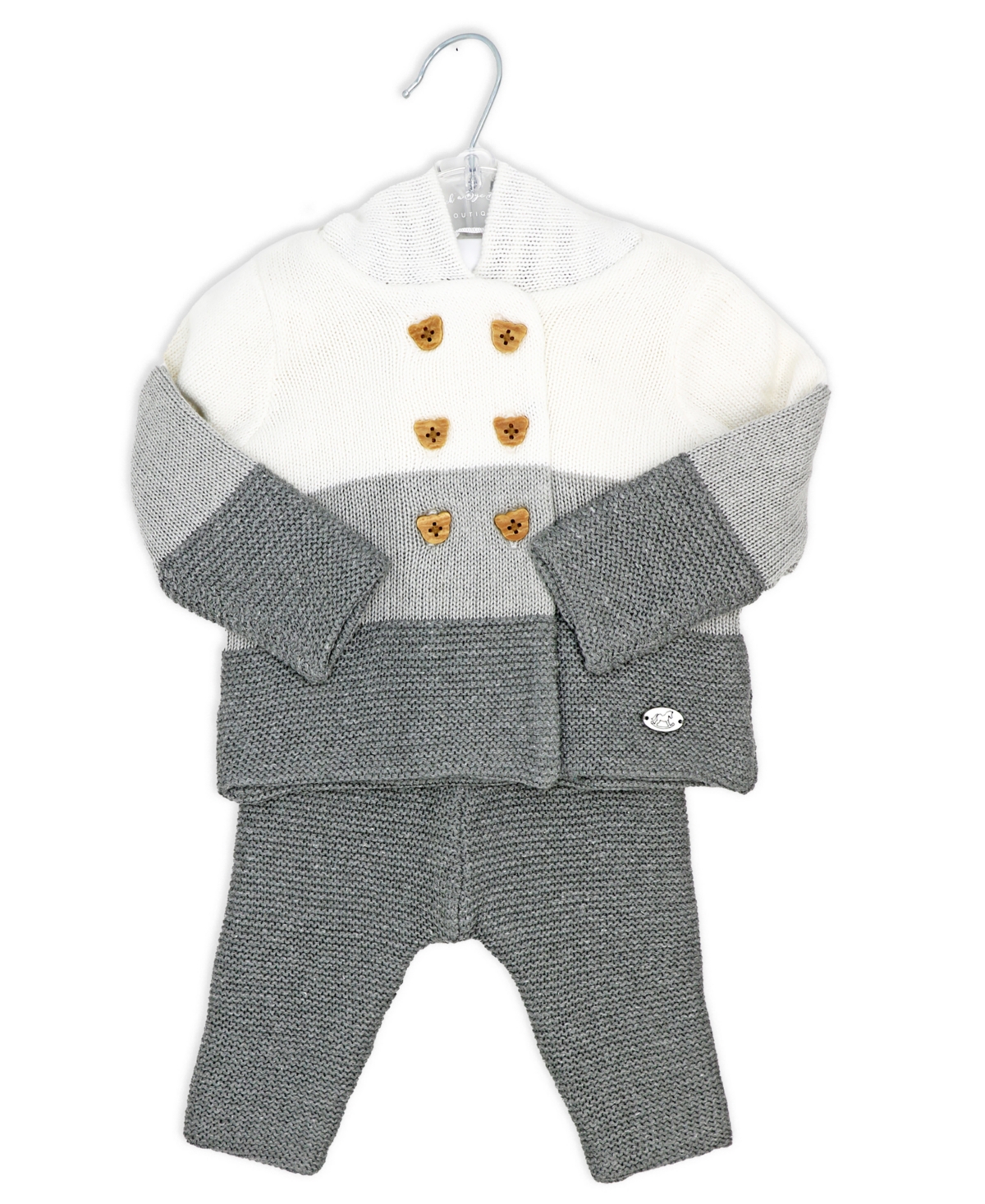 Rock-a-Bye Baby Boutique Baby Boys and Girls Variegated Jacket and Trouser Knitted, 2-Piece Set