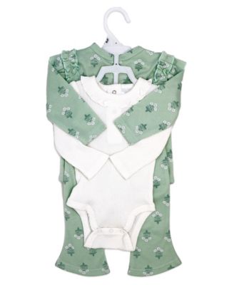 Baby Girls Misty Rose Bell Bodysuit, Pants and Jacket, 3-Piece Set