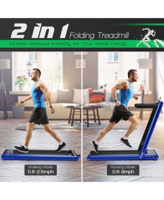 2.25HP Folding Treadmill 2-in-1 Walking Running Machine w/ APP & Remote Control