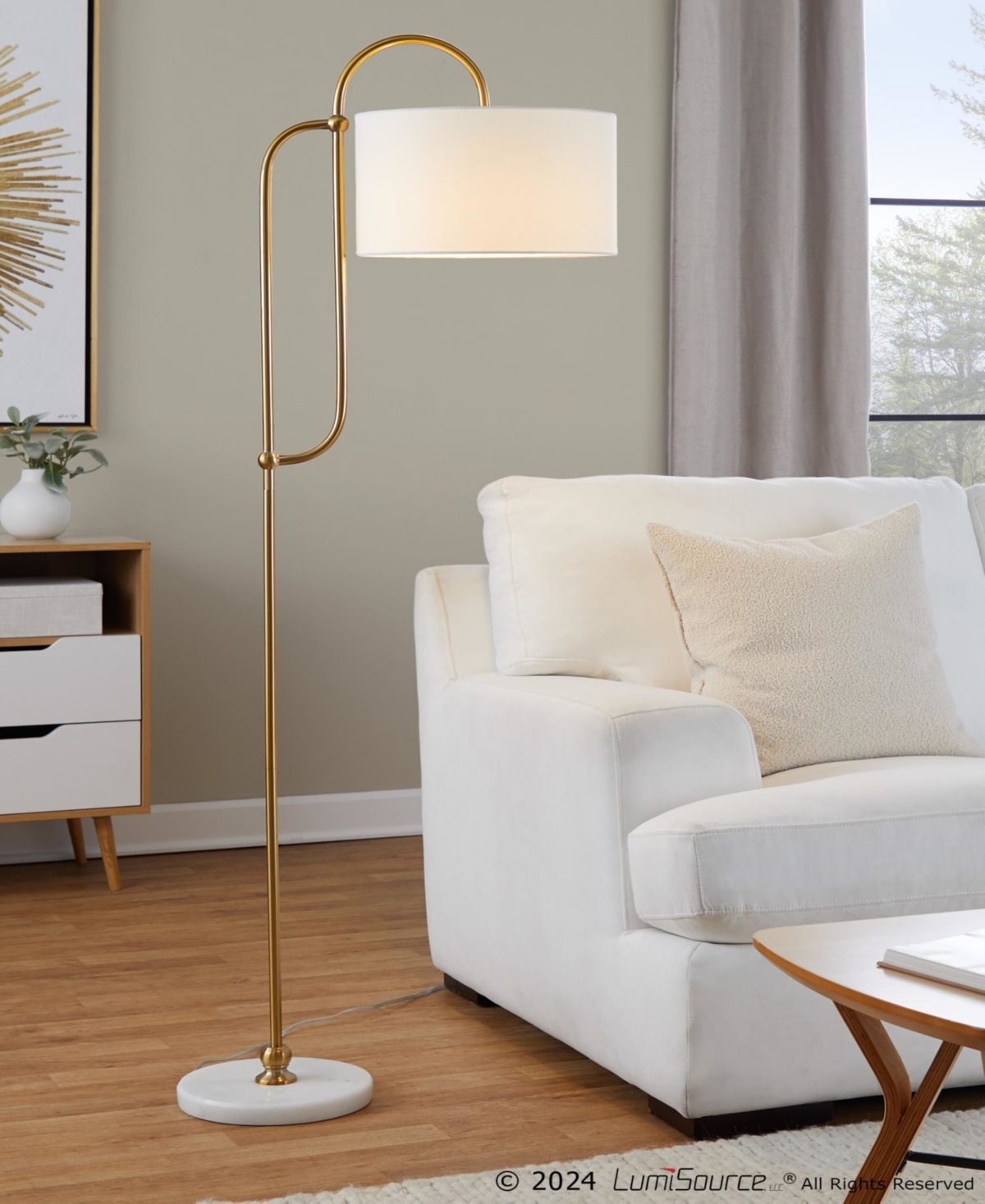 Lumisource Leslie 63" Art Deco Standard Floor Lamp In Gold