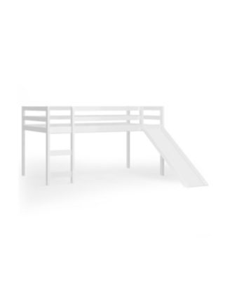 Twin Size Wooden Loft Bed With Slide Ladder