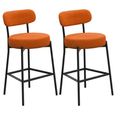 Bar Stools Set of 2, 27 Inches Counter Height Kitchen Bar Stools with Back, Modern Metal Tall Bar Stools for Kitchen Island