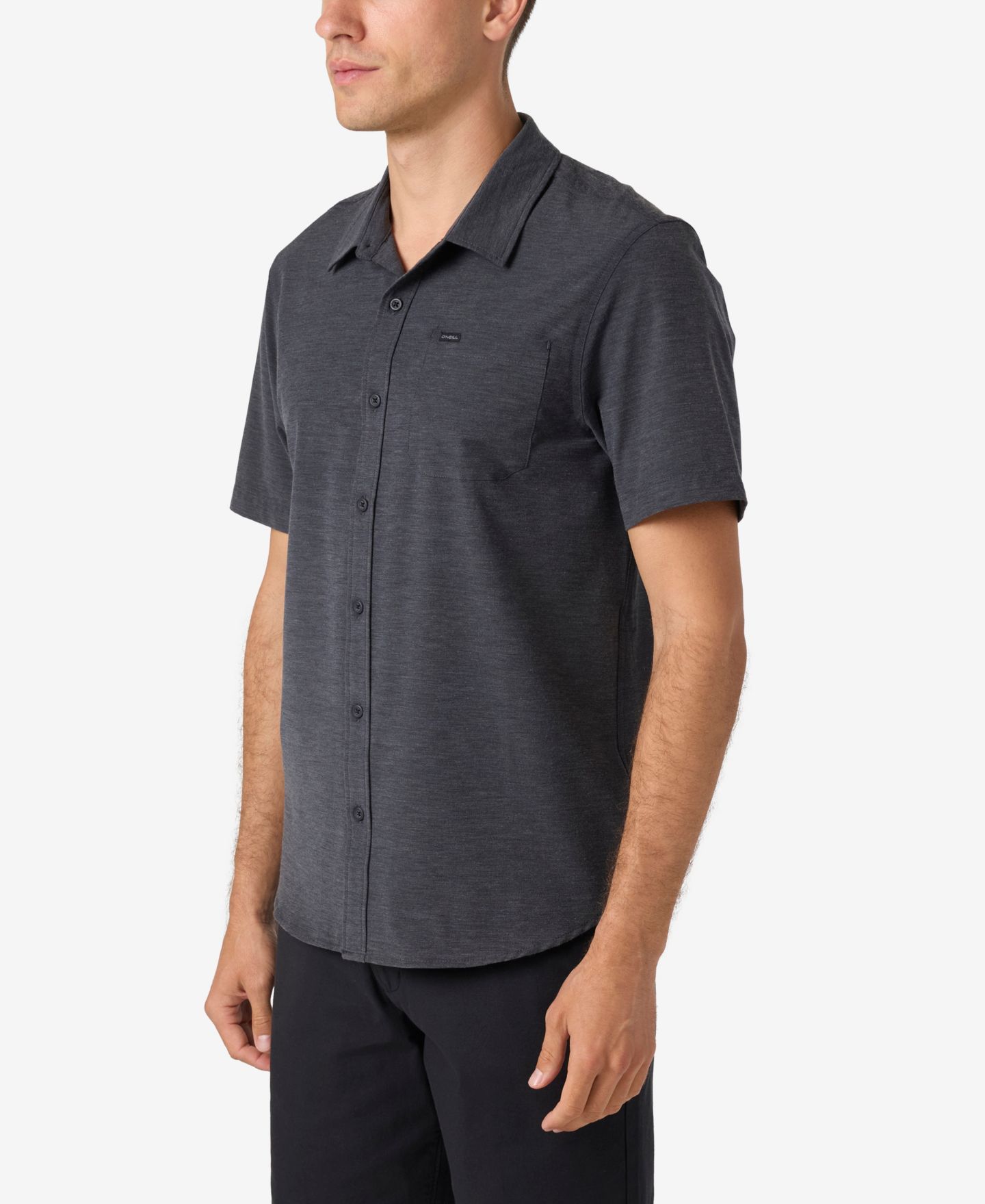 Мужская рубашка O'Neill Traveler UPF Traverse Solid Short Sleeve, цвет: Чёрный — фото 3