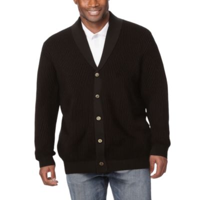 Men's Shaker Knit Shawl-Collar Cardigan Sweater