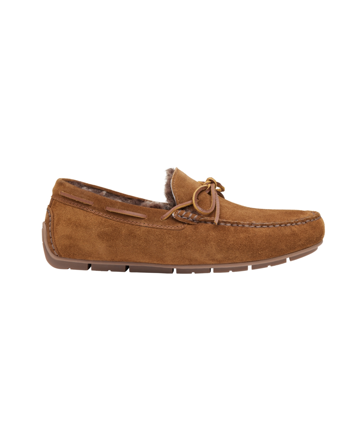 Johnston & Murphy Men's Baldwin Driver One-eye Tie Loafer In Snuff English Suede,shearling