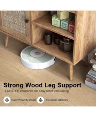 Rattan Buffet Cabinet with 2 Doors and 2 Cubbies