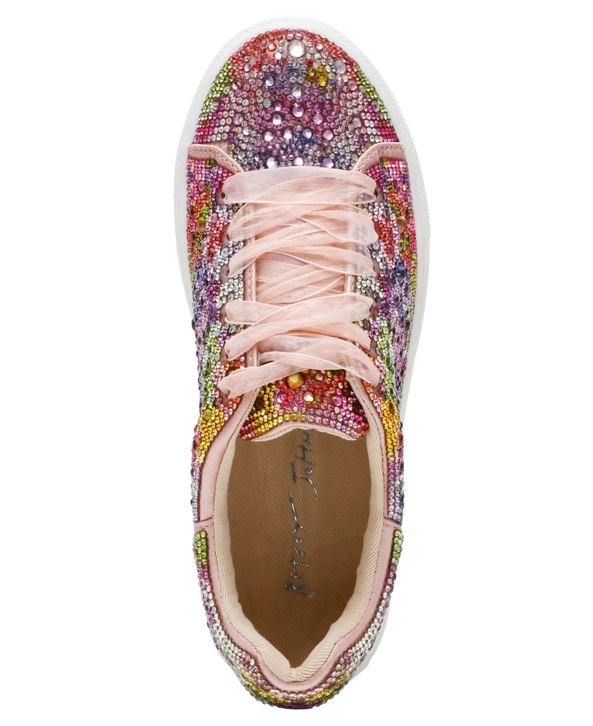 Betsey Johnson Little And Big Girls Sidny Rhinestone Sneakers In Bright Floral