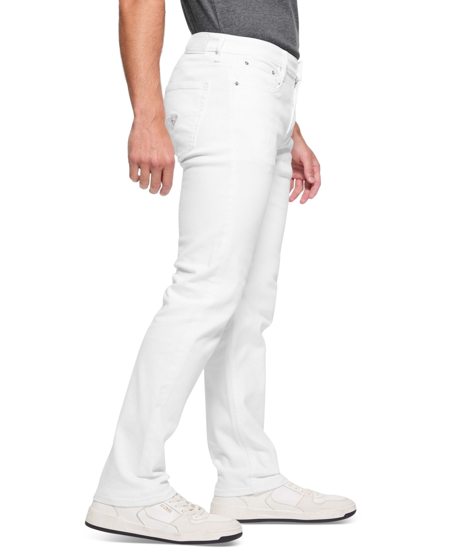 Men's Slim-Straight White Denim Jeans