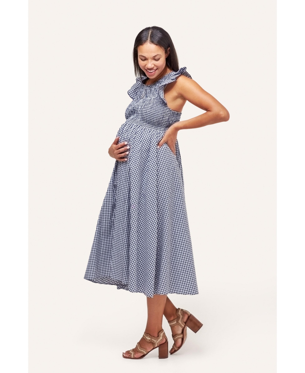 Nom Maternity Maternity Harper Smocked During + After Dress
