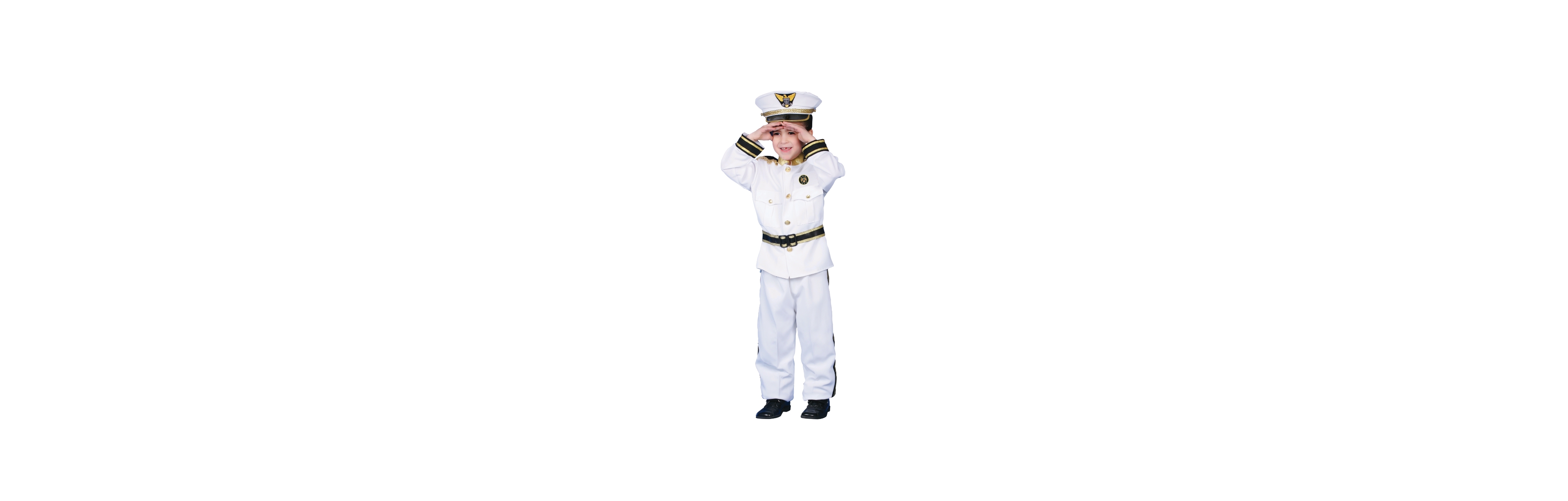 Dress Up America Kids White Navy Admiral Costume Set